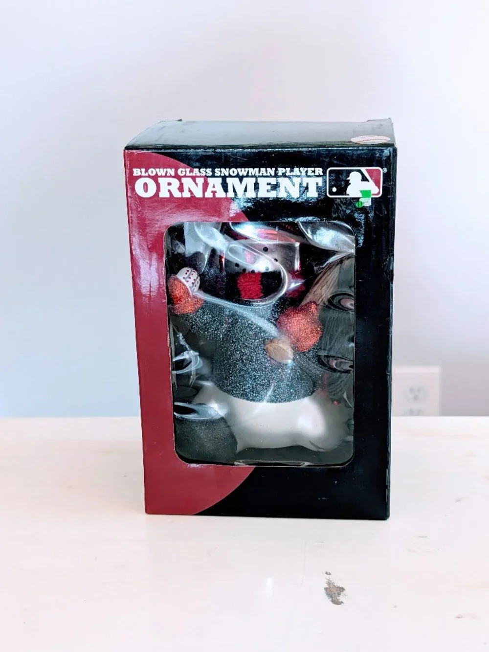 VTG MLB St. Louis Cardinals Blown Glass Snowman Baseball Christmas Ornament